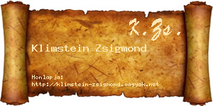Klimstein Zsigmond névjegykártya