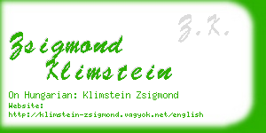 zsigmond klimstein business card